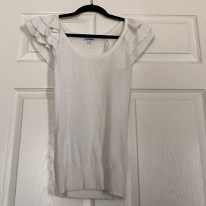 Ruffled Shoulder Knit Top